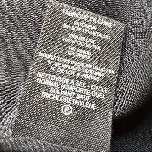 New! Theory Metallic Silk Scarf Dress/ Black 17999 - Picture 13 of 13